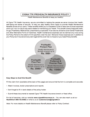 Cigna Ttk Health Maintenance Benefit Claim Form