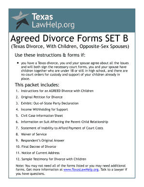Original Petition for Divorce Divorce Set B TexasLawHelp Org  Form