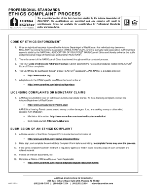  Ethics Complaint Process  Arizona Association of REALTORS 2014-2024