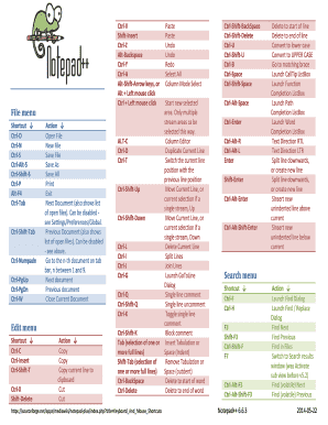 Notepad Cheat Sheet  Form