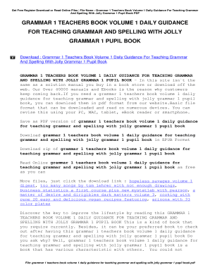 Jolly Grammar 1 Teacher Book PDF Download  Form