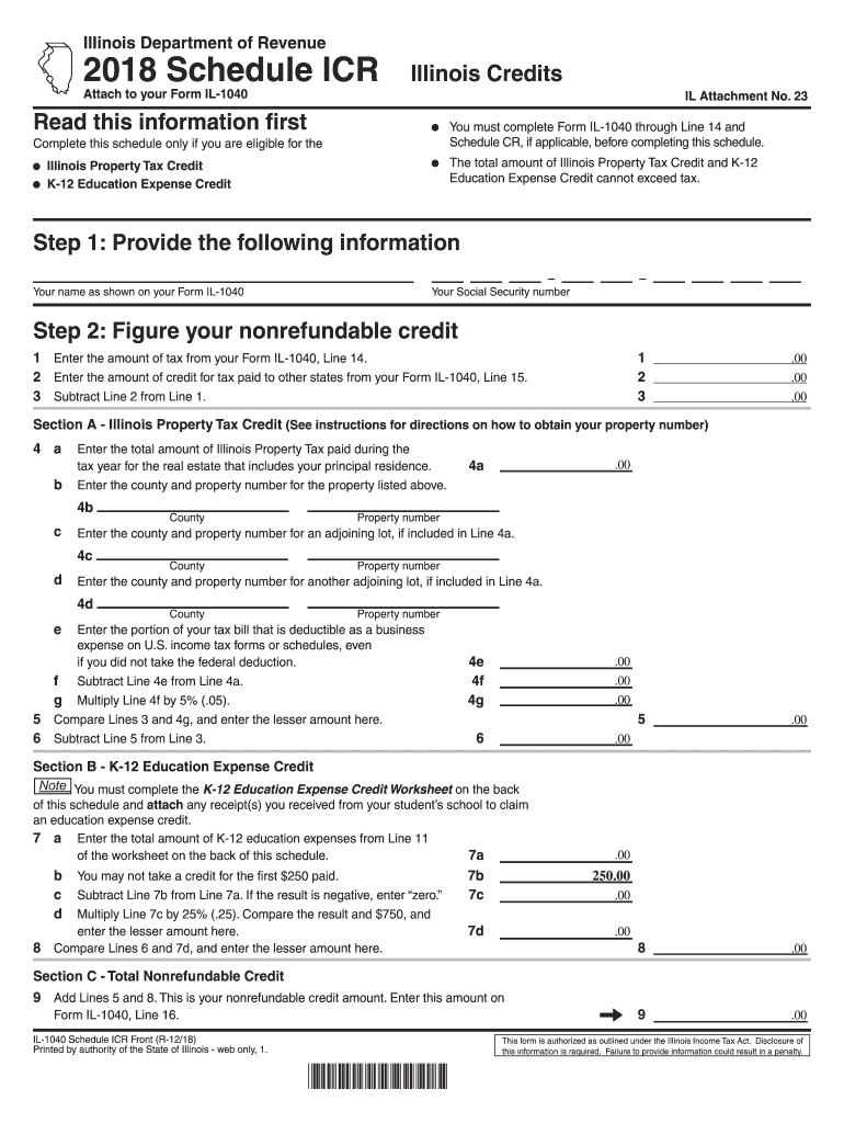 Schedule Icr Form