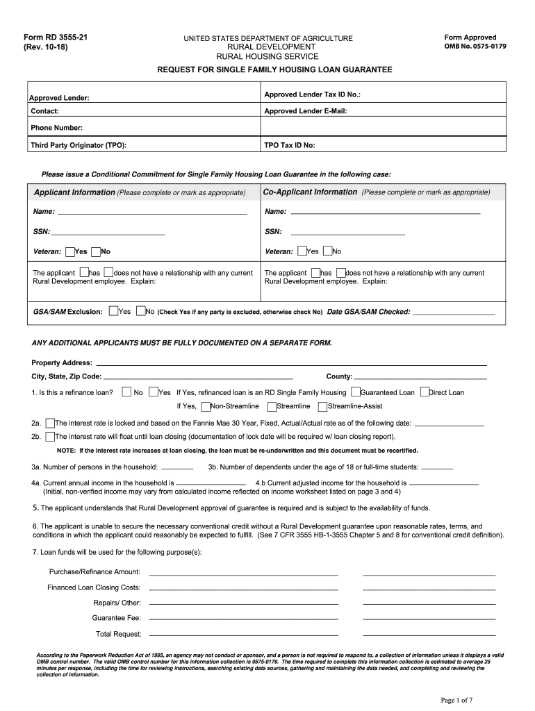  Usda Form 3555 21 2018-2024