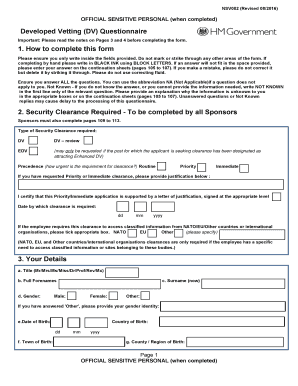 Developed Vetting Form