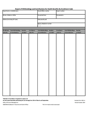  Report of Withholdings and Contributions for Health Benefits by Enrollment Code 2014-2024