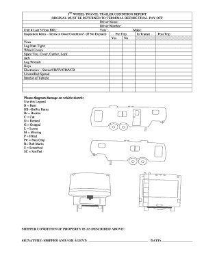 COMMERCIAL VEHICLE MOTOR HOME CONDITION REPORT  Form