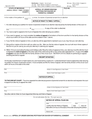 Distribution Original Circuit Court  Form