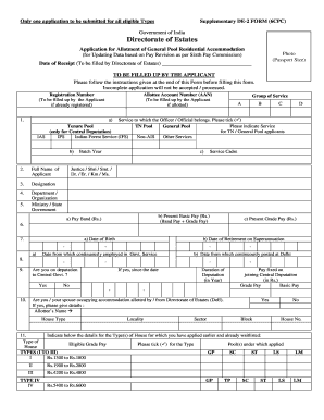 Only One Application to Be Submitted for All Eligible Types  Form