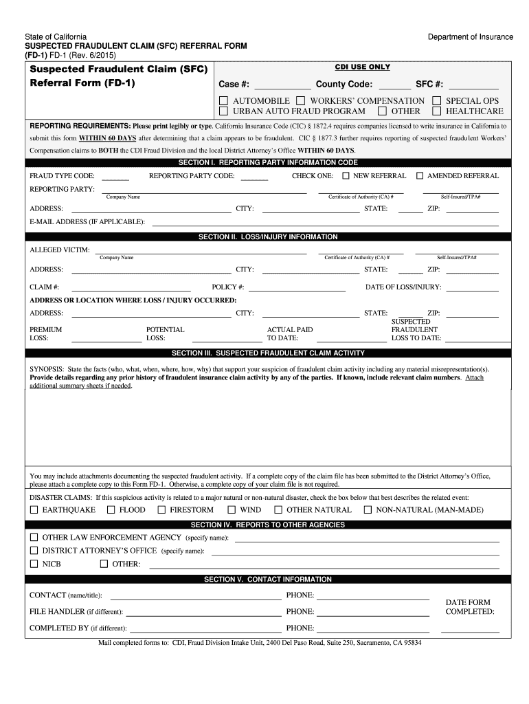 Fd 1 Form