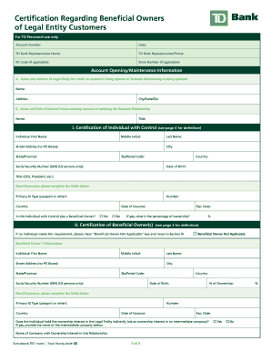 Certification Regarding Beneficial Owners  Form