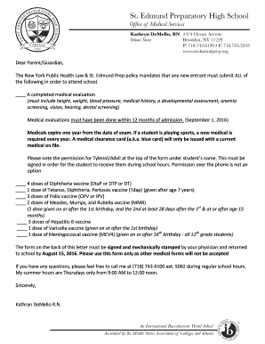 High School Admission Letter DOC  Form