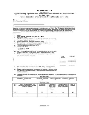 Application under Section 281 of Income Tax Act in Word Format