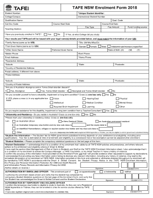  TAFECORR024 TAFE NSW Enrolment Form Existing Learners 2018-2024