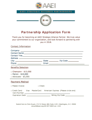 Partnership Application Form American Association of Exporters