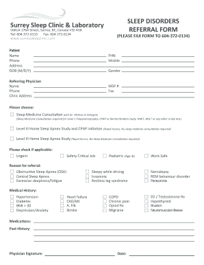 Surrey Sleep Clinic  Form