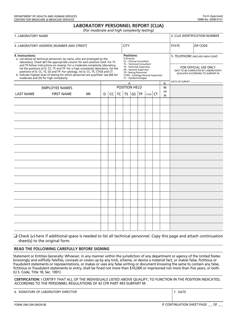 Cms 209 Form