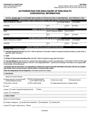 Get and Sign Wisconsin DOC Forms 2015-2022