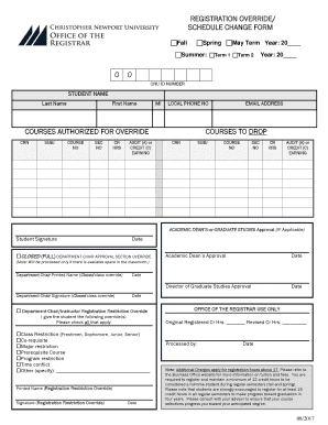  Course Withdrawal Form Christopher Newport University 2018-2024