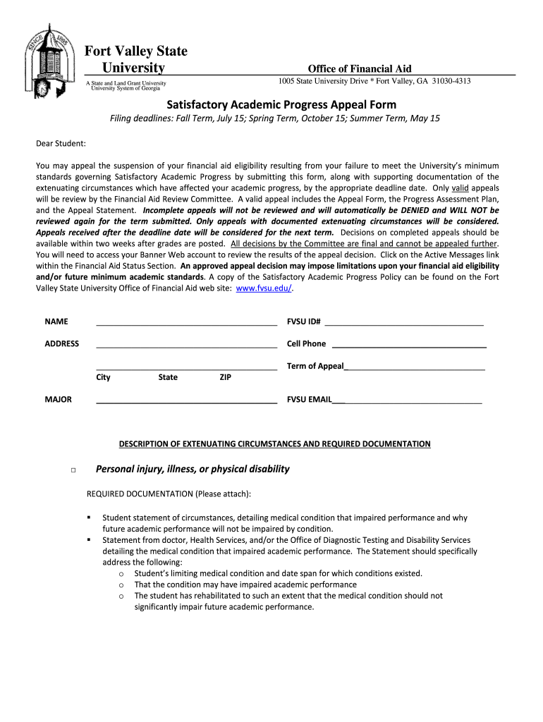 Get and Sign Fvsu Appeal Form 2014-2022