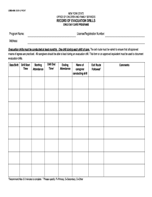  Ocfs Fire Drill Log 2014-2024