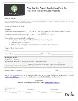 Delta Tree Cutting Permit  Form