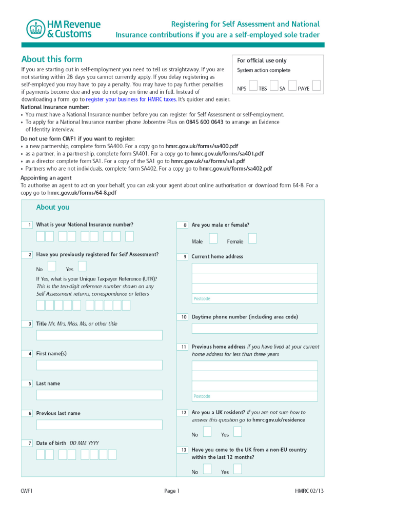Get and Sign Cwf1 Form 2013-2022