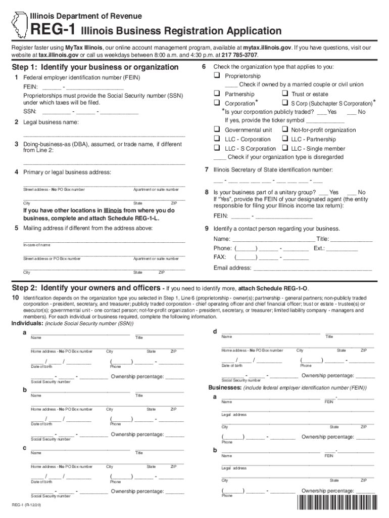  Business Registration Application Form 2020