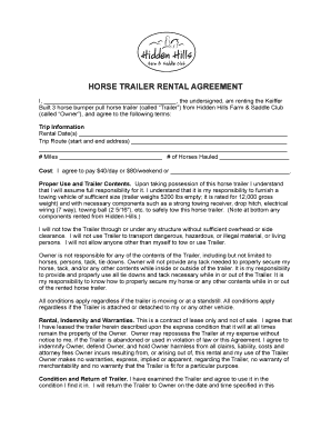  Horse Trailer Rental Agreement Hidden Hills Farm &amp;amp; Saddle Club 2018