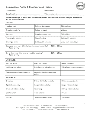 Occupational Profile  Form