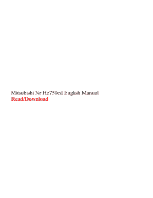 Mitsubishi Nr Hz750cd English Manual PDF  Form