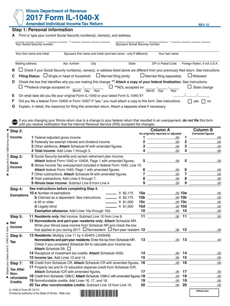 Illinois 1040 20172024 Form Fill Out and Sign Printable PDF Template