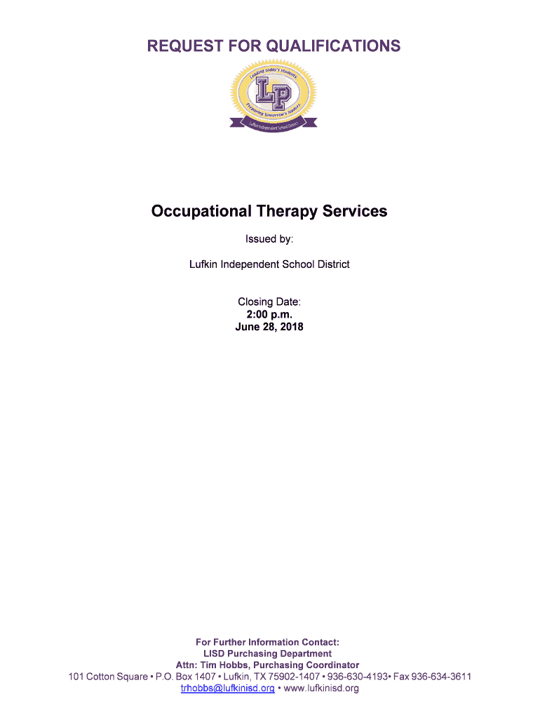  Occupational Therapy Services CDN 2018-2024