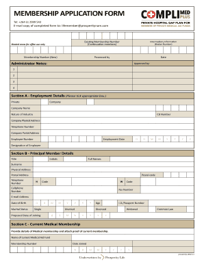Complimed TopUp Membership Application Form Prosperity Health