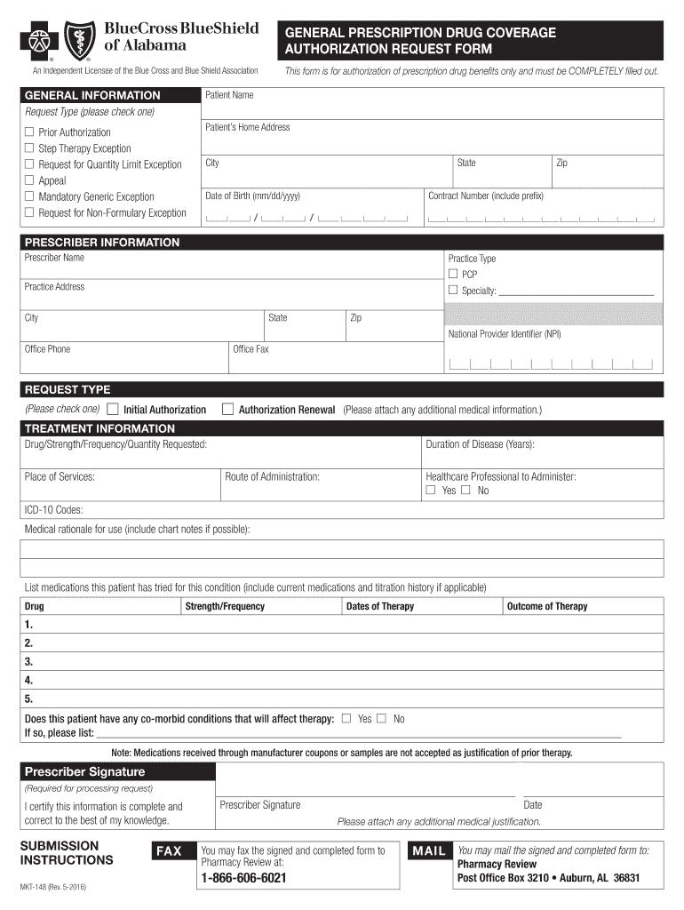 Bcbs Alabama Prior Authorization 20162024 Form Fill Out and Sign