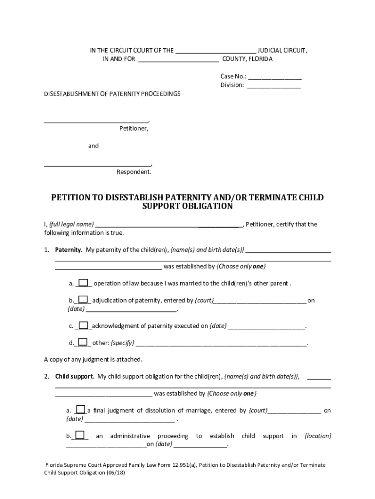  Fl Terminate Child Support 2018-2024