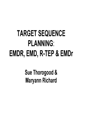 Emdr Target Sequence Plan  Form