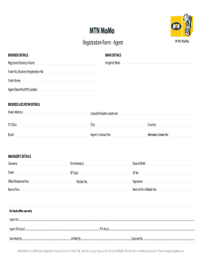 Mtn Momo Registration  Form
