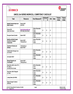Dxh Compentency Checklist  Form