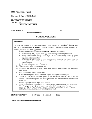  4 996 Guardian&#039;s Report for Use with Rule 1 140 NMRA STATE 2018