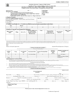 Crop Insurance Application Form PDF