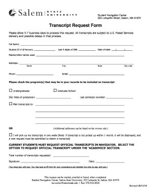 Get and Sign Transcript 2018-2022 Form