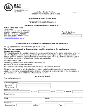 Search Transport Canberra and City Services ACT Government  Form