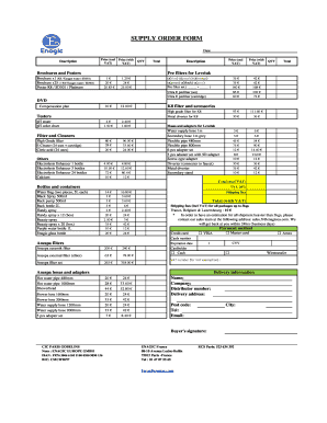 Supply Order Form EU Enagic