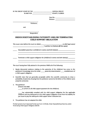  ORDER DISESTABLISHING PATERNITY ANDOR TERMINATING 2018-2024