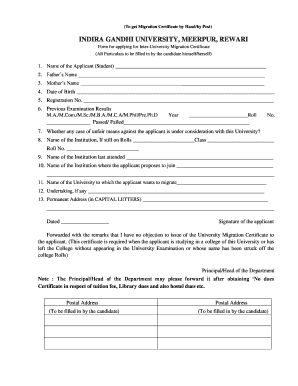 Igu Migration Form