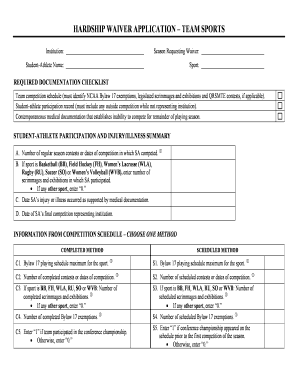 Team Sports Form for PDF Revision 1 1