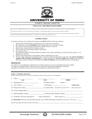 University of Embu Website  Form