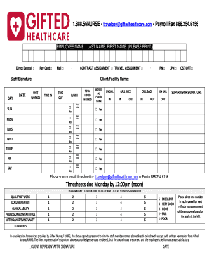  Gifted Healthcare Timesheet 2016-2024