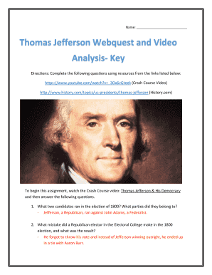 Thomas Jefferson Webquest  Form
