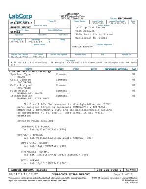 Labcorp Patient Report  Form